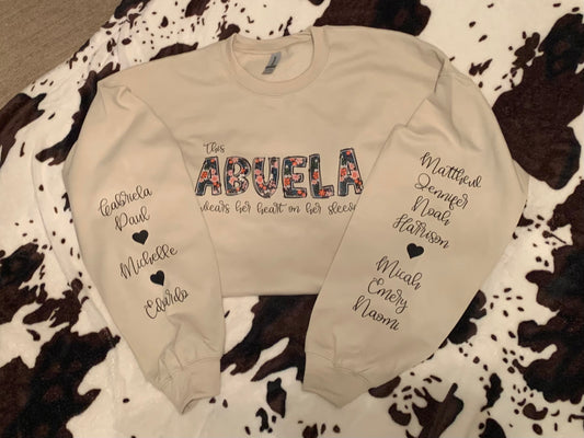 Floral Heart on Sleeve Crewneck