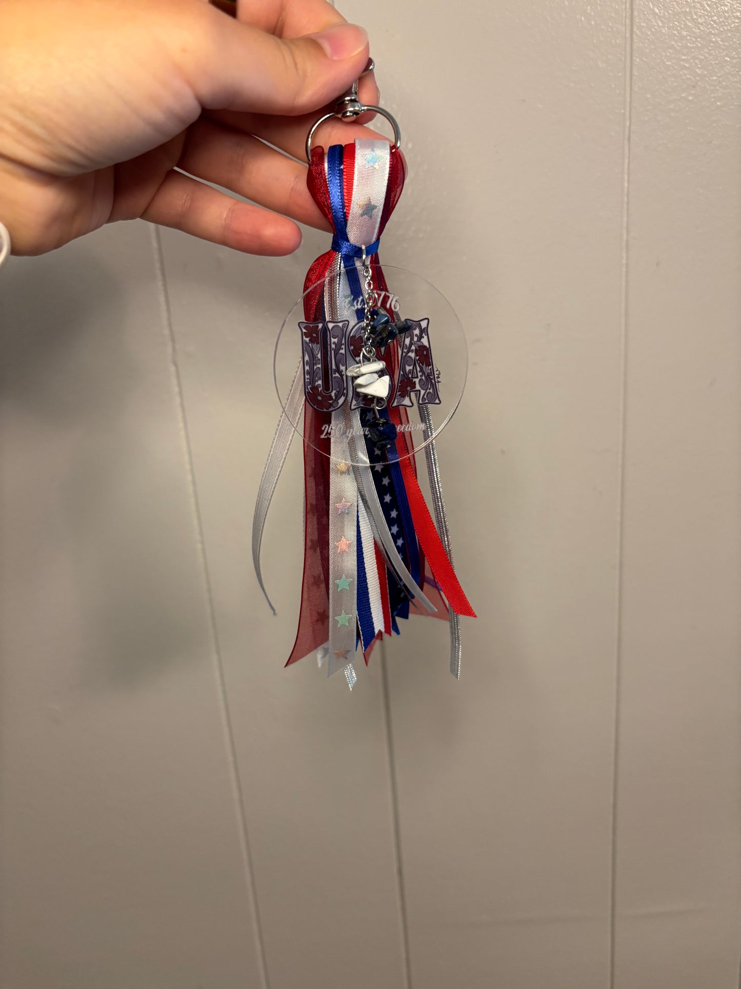USA Ribbon Bag Charms