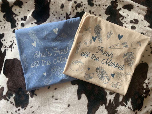 Fresh Off the Market Bachelorette Tees Washed Denim