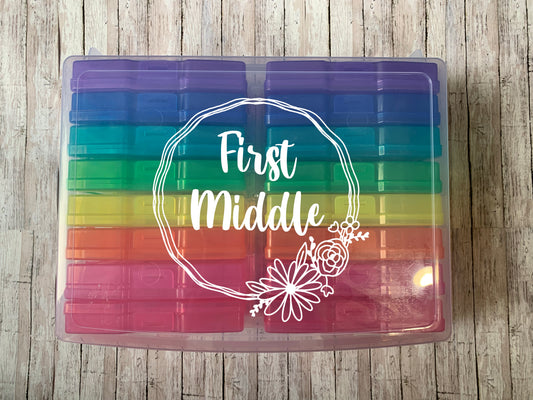 Floral Wreath Photo Storage Box