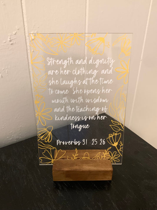 Proverbs 31 Acrylic Desk Sign
