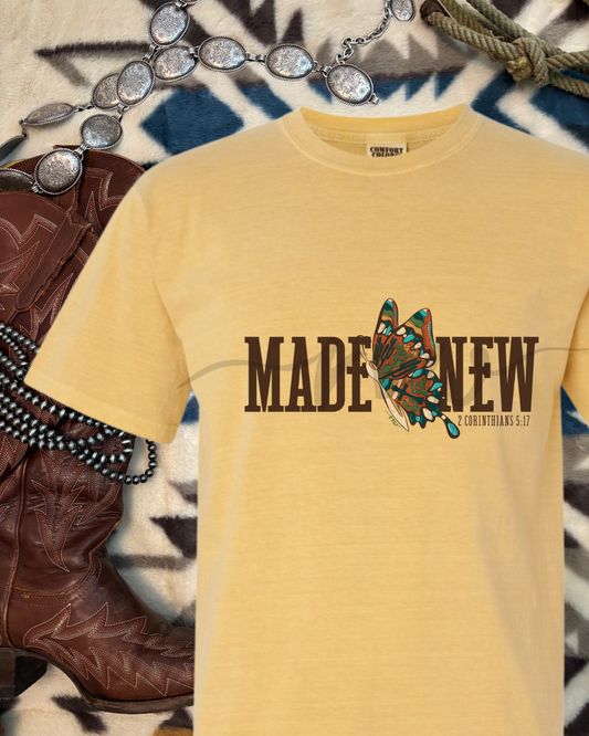 Made New Butterfly Tee, Words, 2 Corin. 5:17