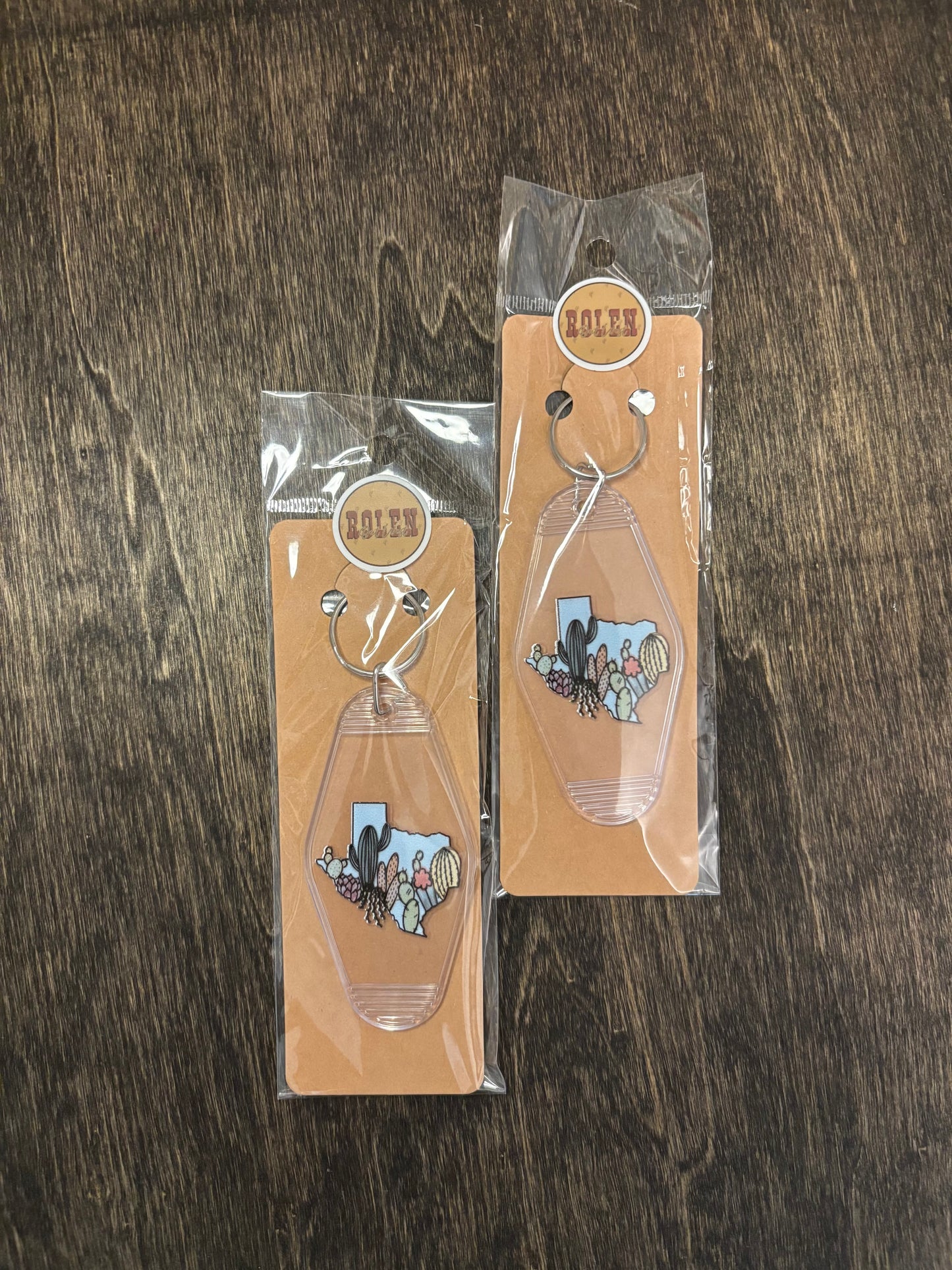 Prickly Texas Motel Keychains