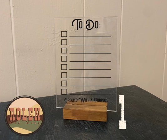 To Do List, Desktop Dry Erase Acrylic