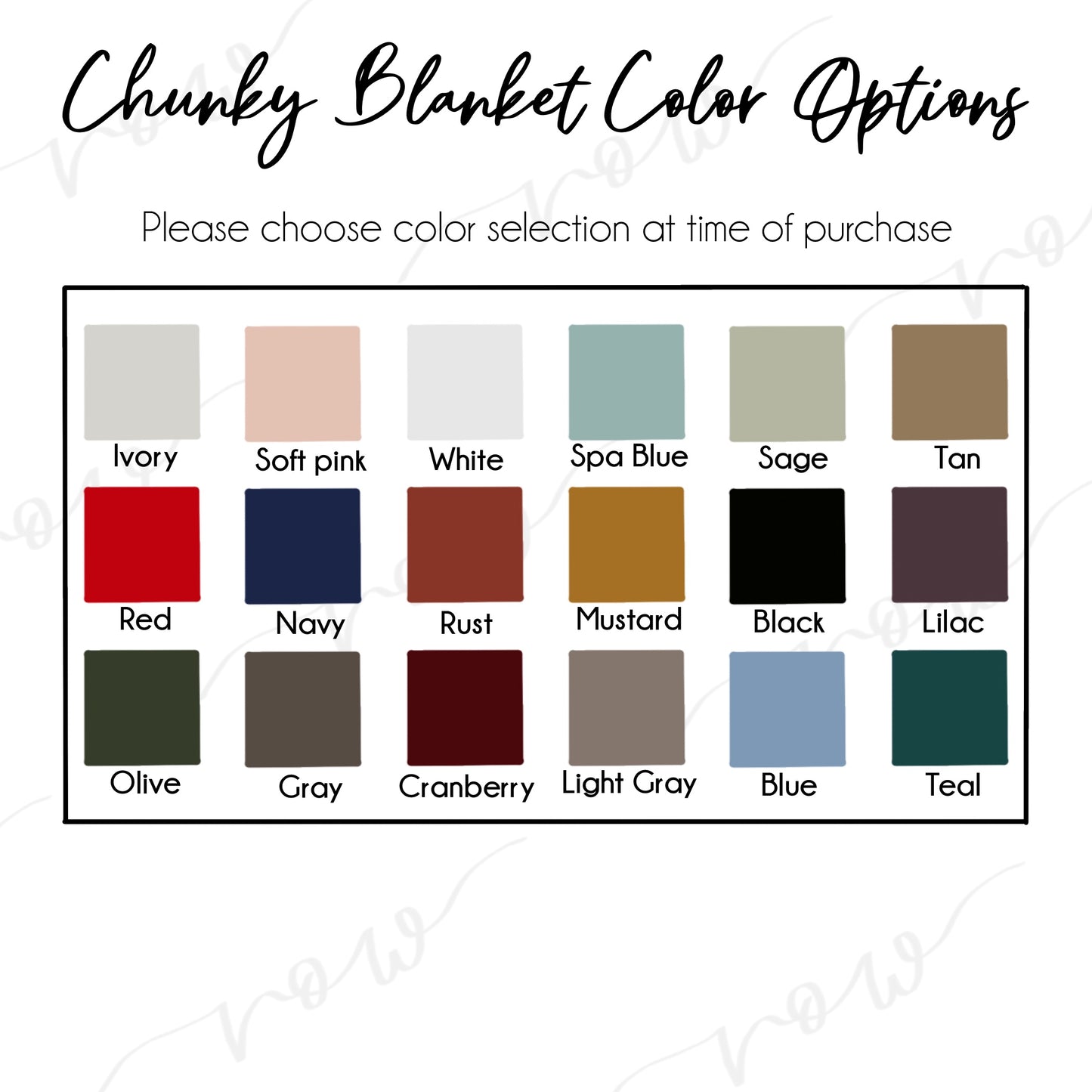 Chunky Knit Blanket, Custom Color