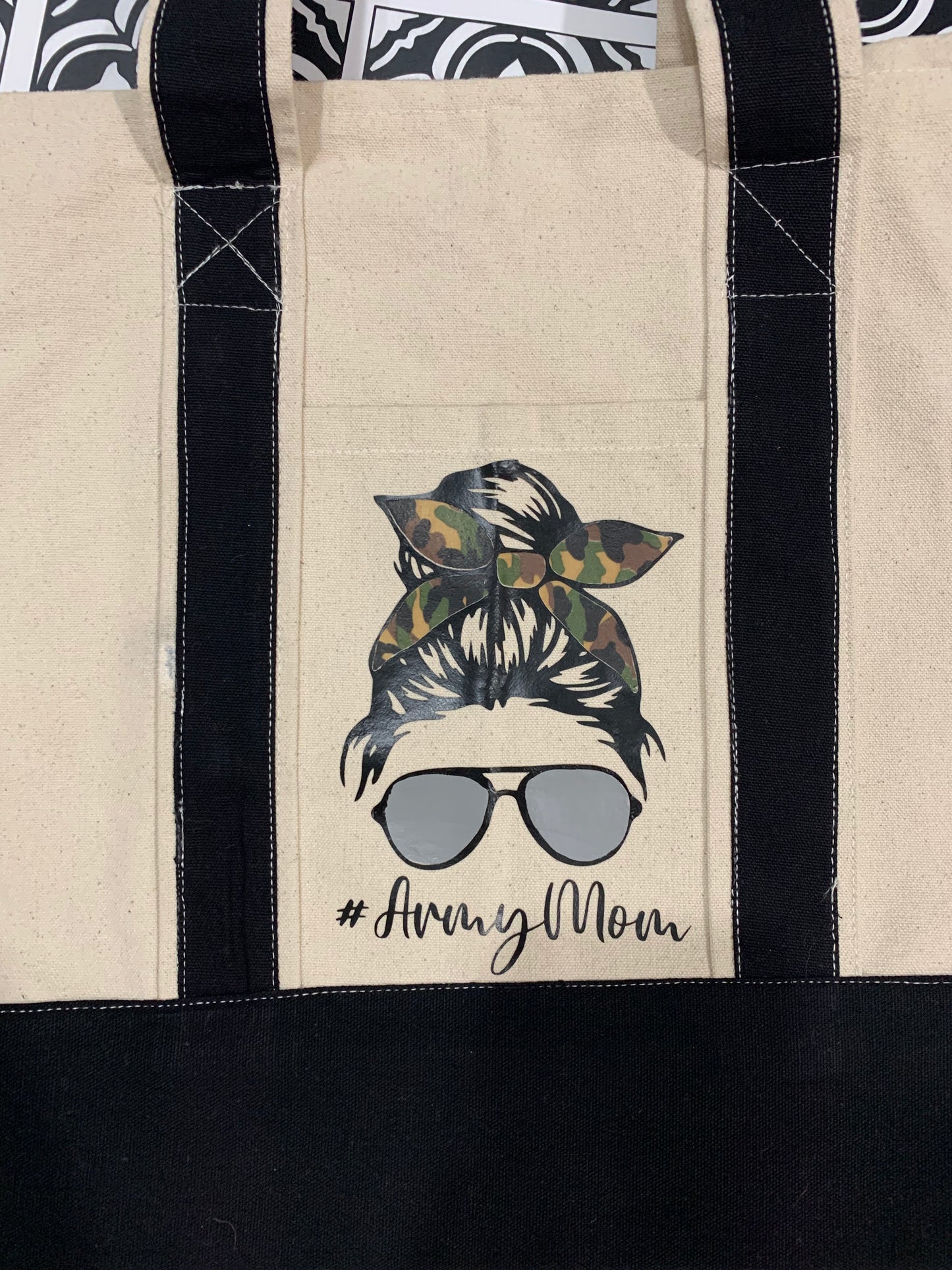 Army Mom Canvas Tote Bag