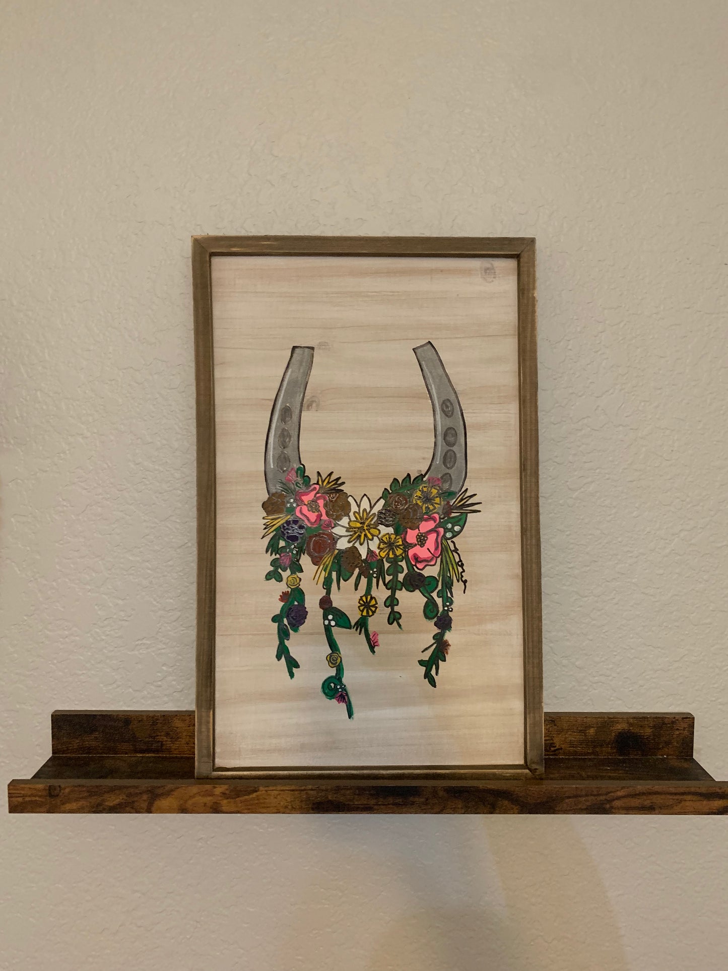 Floral Horseshoe Sign