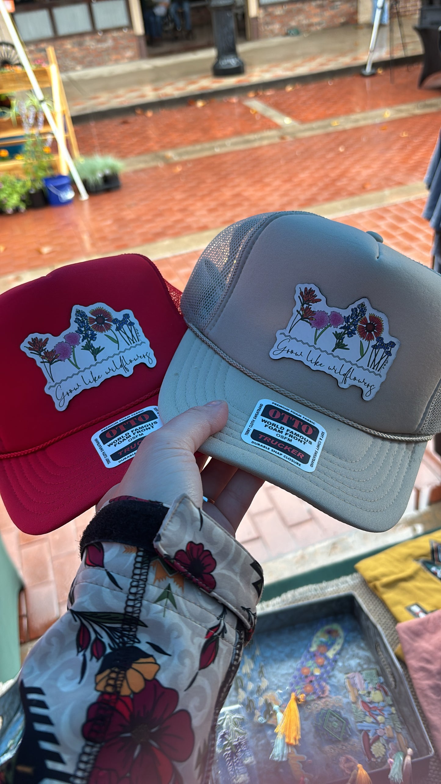 Grow Like Wildflowers Leather Patch Hats