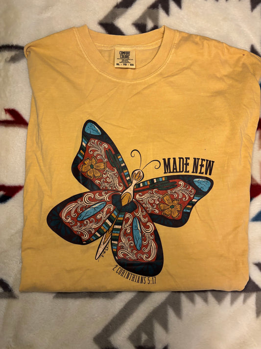 Made New Butterfly Tee, Butterfly 1, 2 Corin. 5:17
