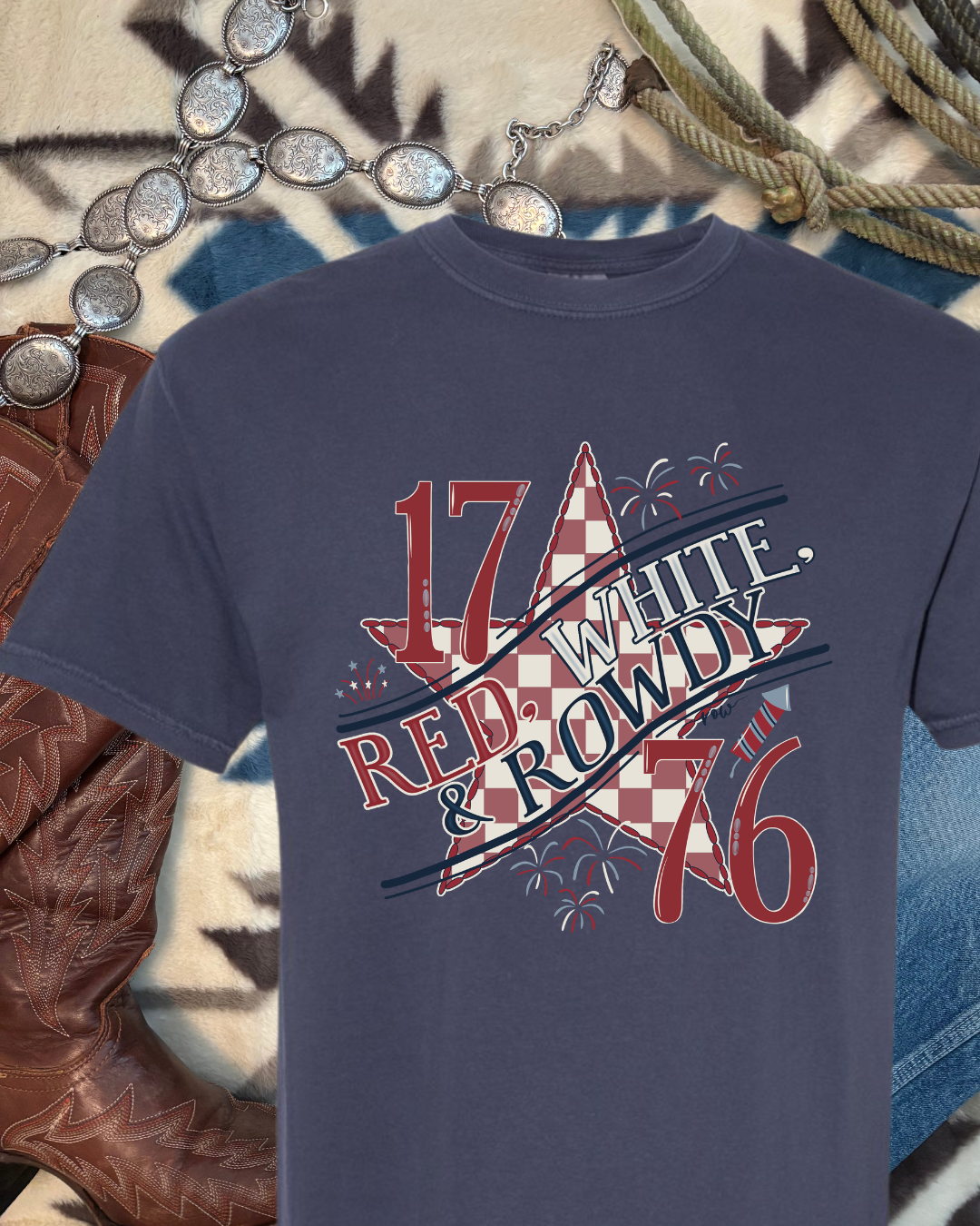 Red, White, & Rowdy Tee, USA 250 Anniversary