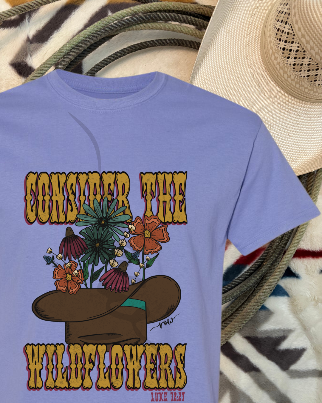 Consider the Wildflowers Tee, Luke 12:27