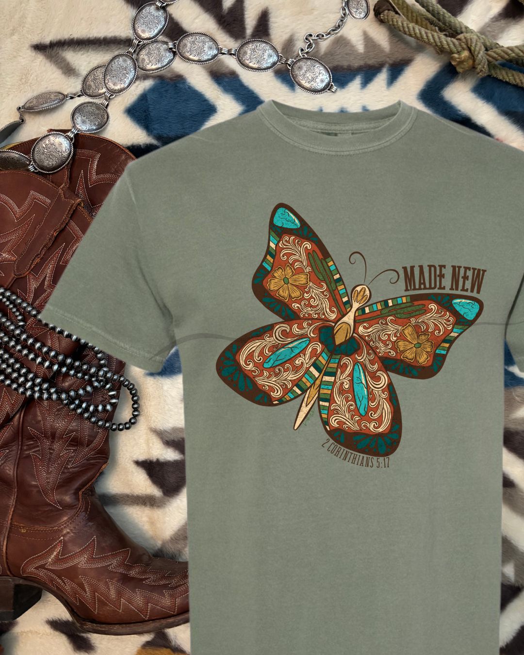 Made New Butterfly Tee, Butterfly 1, 2 Corin. 5:17