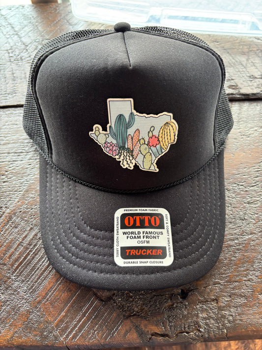 Prickly Texas Leather Patch Hats