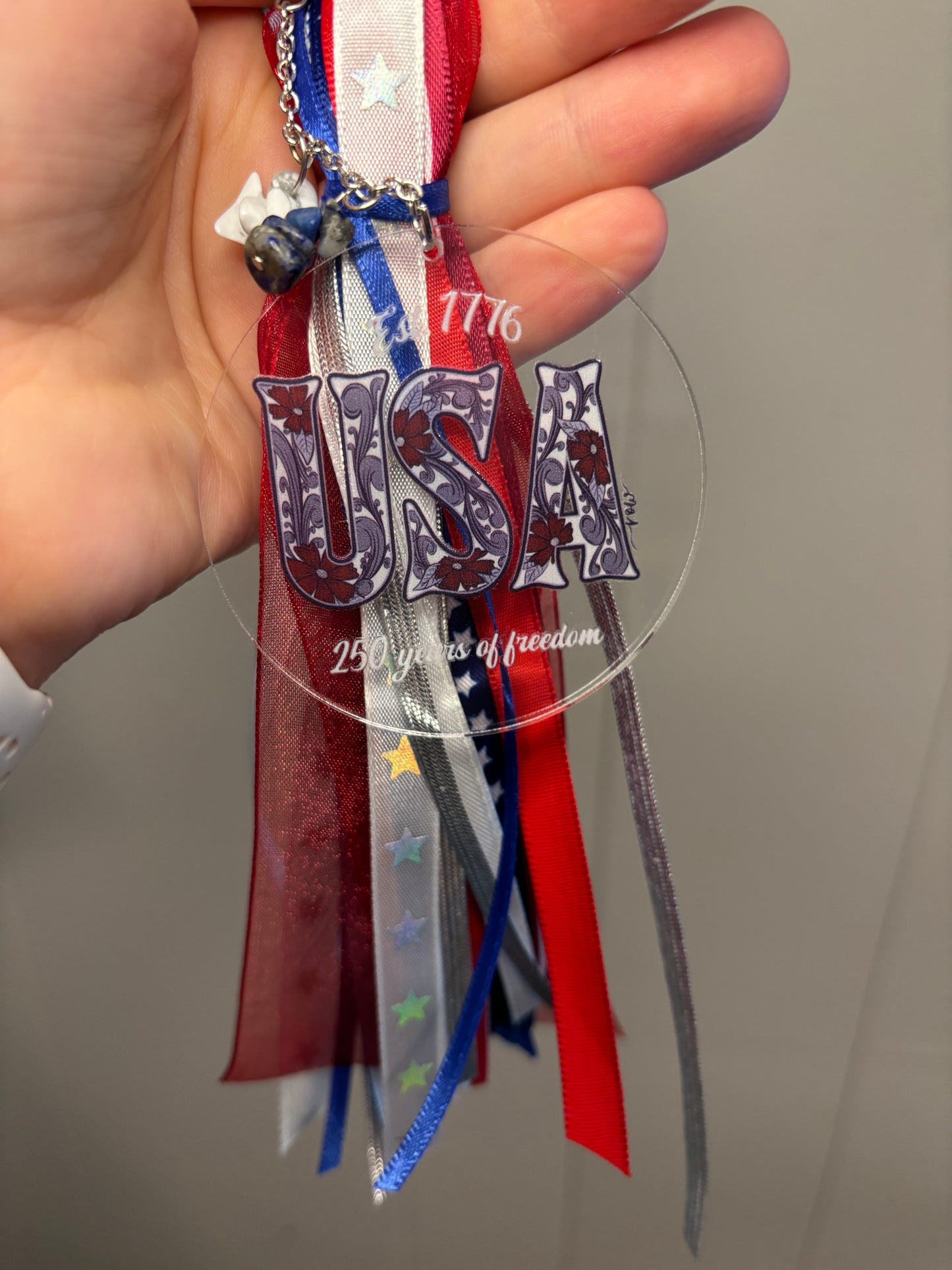 USA Ribbon Bag Charms
