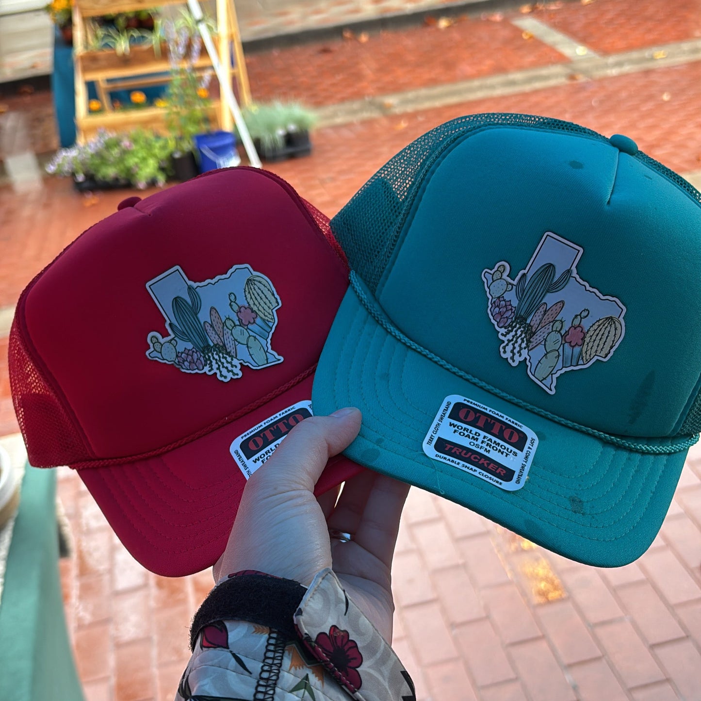 Prickly Texas Leather Patch Hats