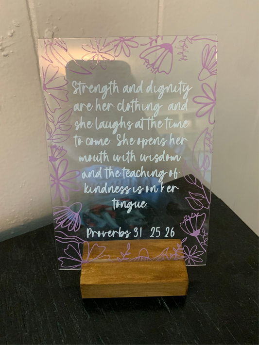 Proverbs 31 Acrylic Desk Sign