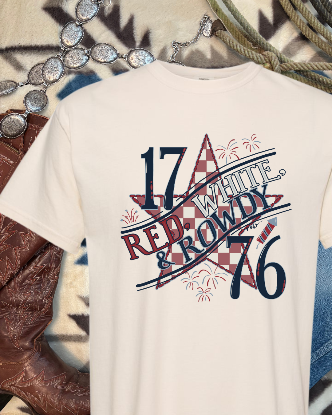 Red, White, & Rowdy Tee, USA 250 Anniversary