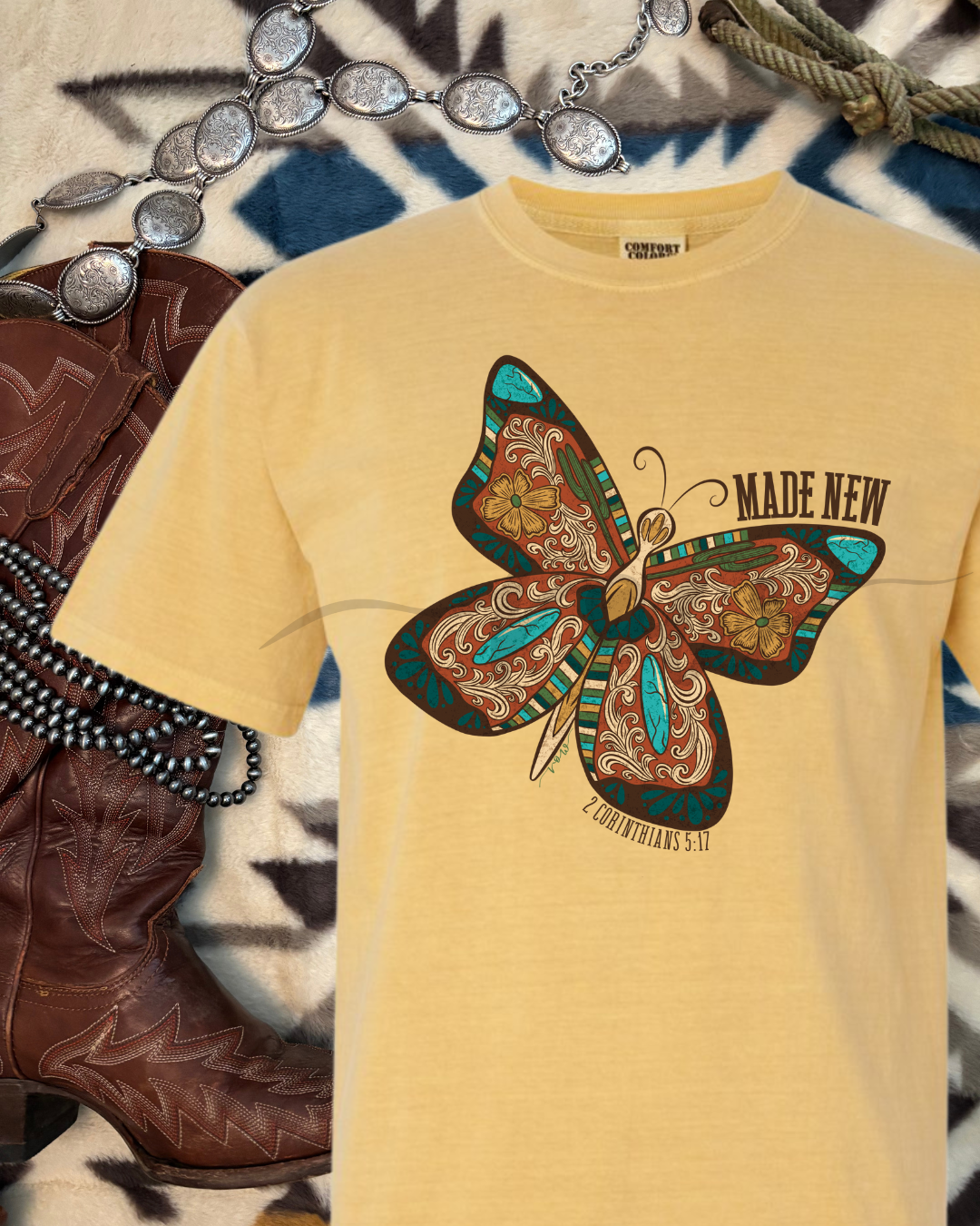 Made New Butterfly Tee, Butterfly 1, 2 Corin. 5:17