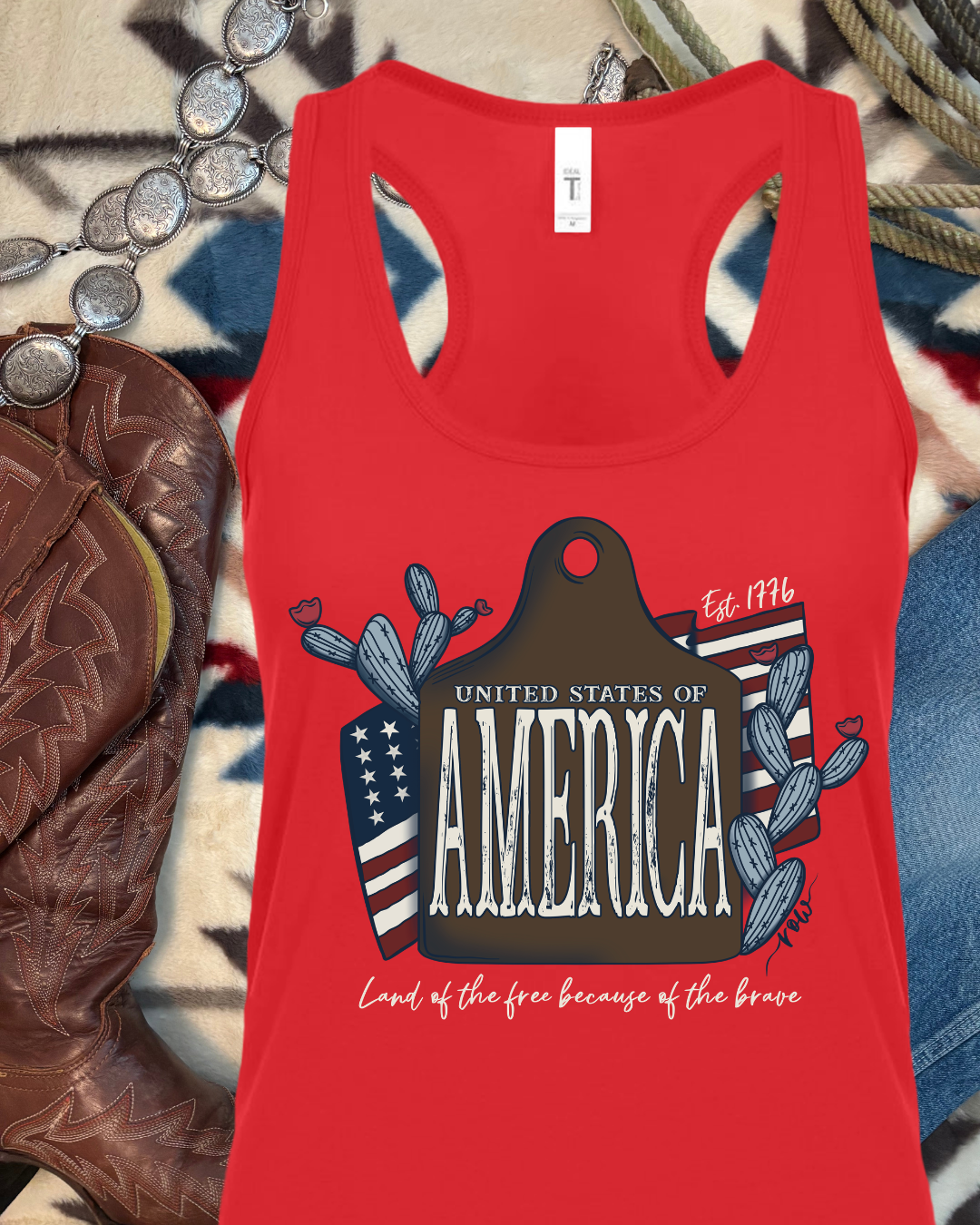 America Cow Tag Tank, USA 250 Anniversary