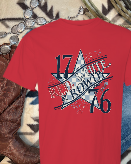 Red, White, & Rowdy Tee, USA 250 Anniversary