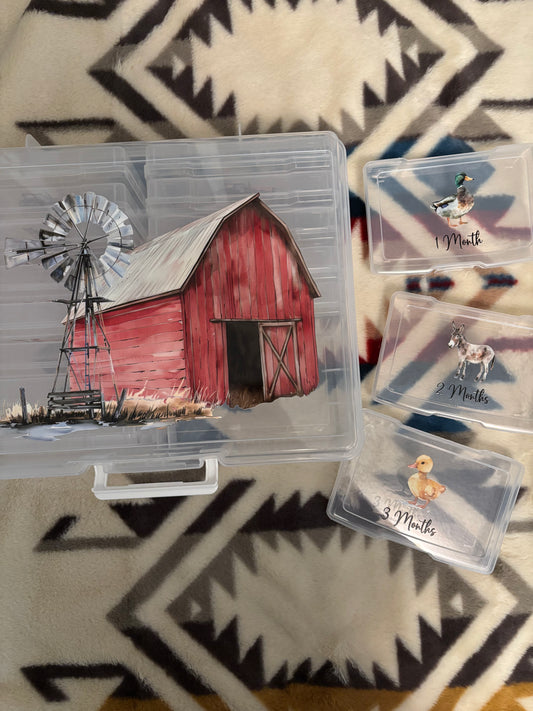 Watercolor Farm Life Photo Storage Box