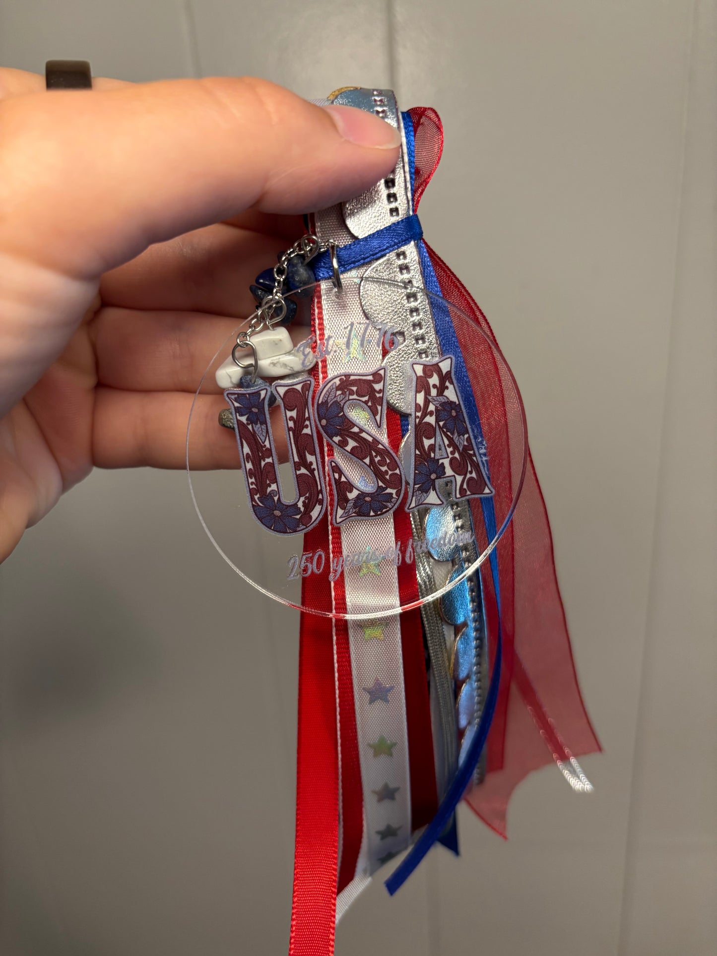 USA Ribbon Bag Charms