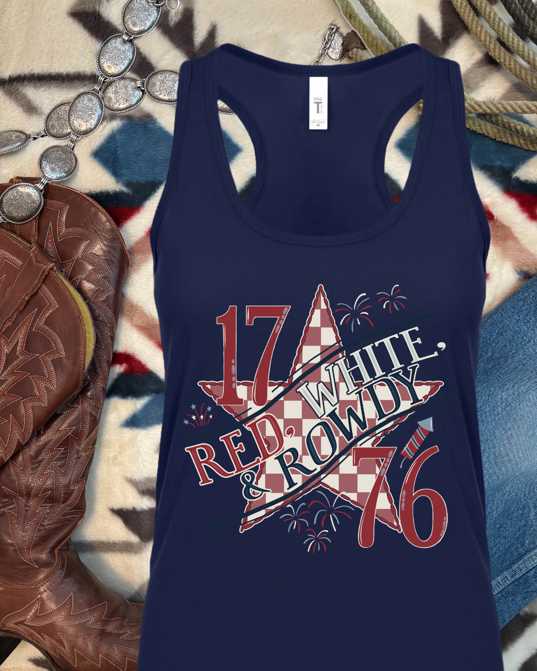 Red, White, & Rowdy Tank, USA 250 Anniversary