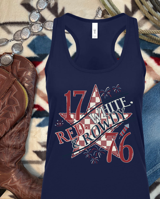 Red, White, & Rowdy Tank, USA 250 Anniversary