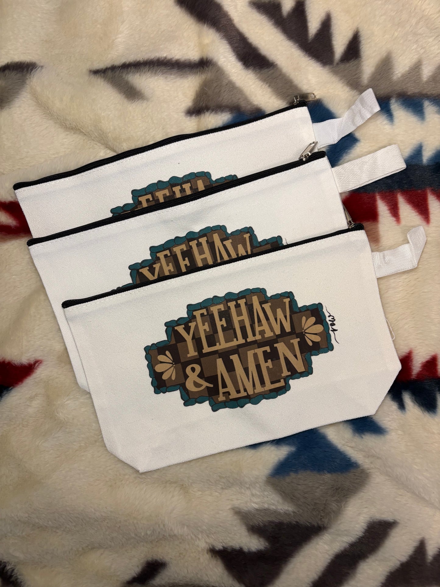 Yeehaw & Amen Pencil Zipper Bag