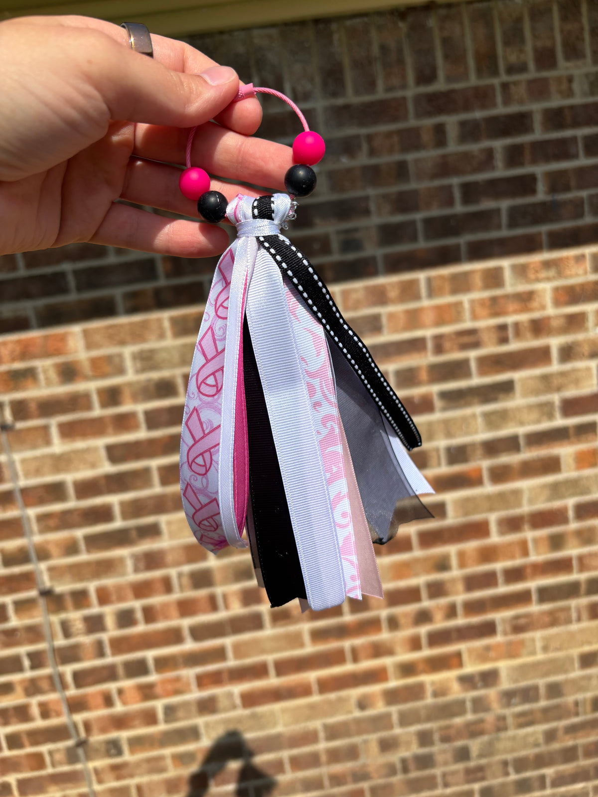 Breast Cancer Ribbon Bag Charm