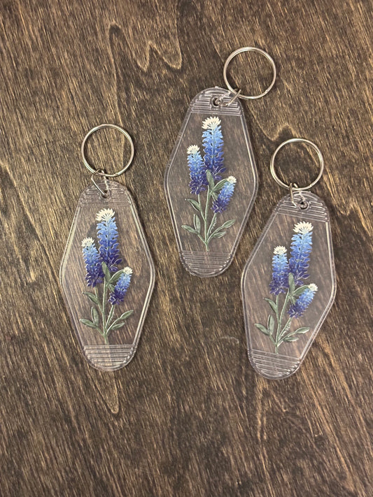 Texas Bluebonnets Motel Keychains