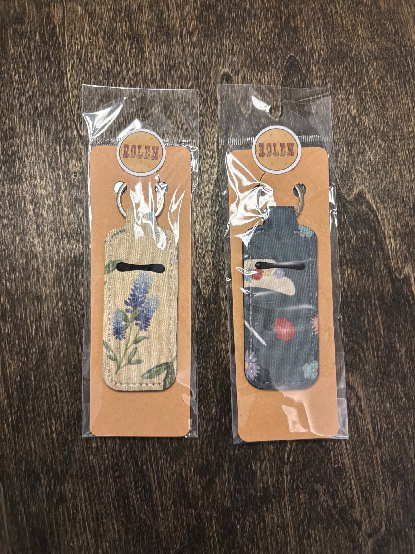 Western Pattern Neoprene Chapstick Holder Keychains