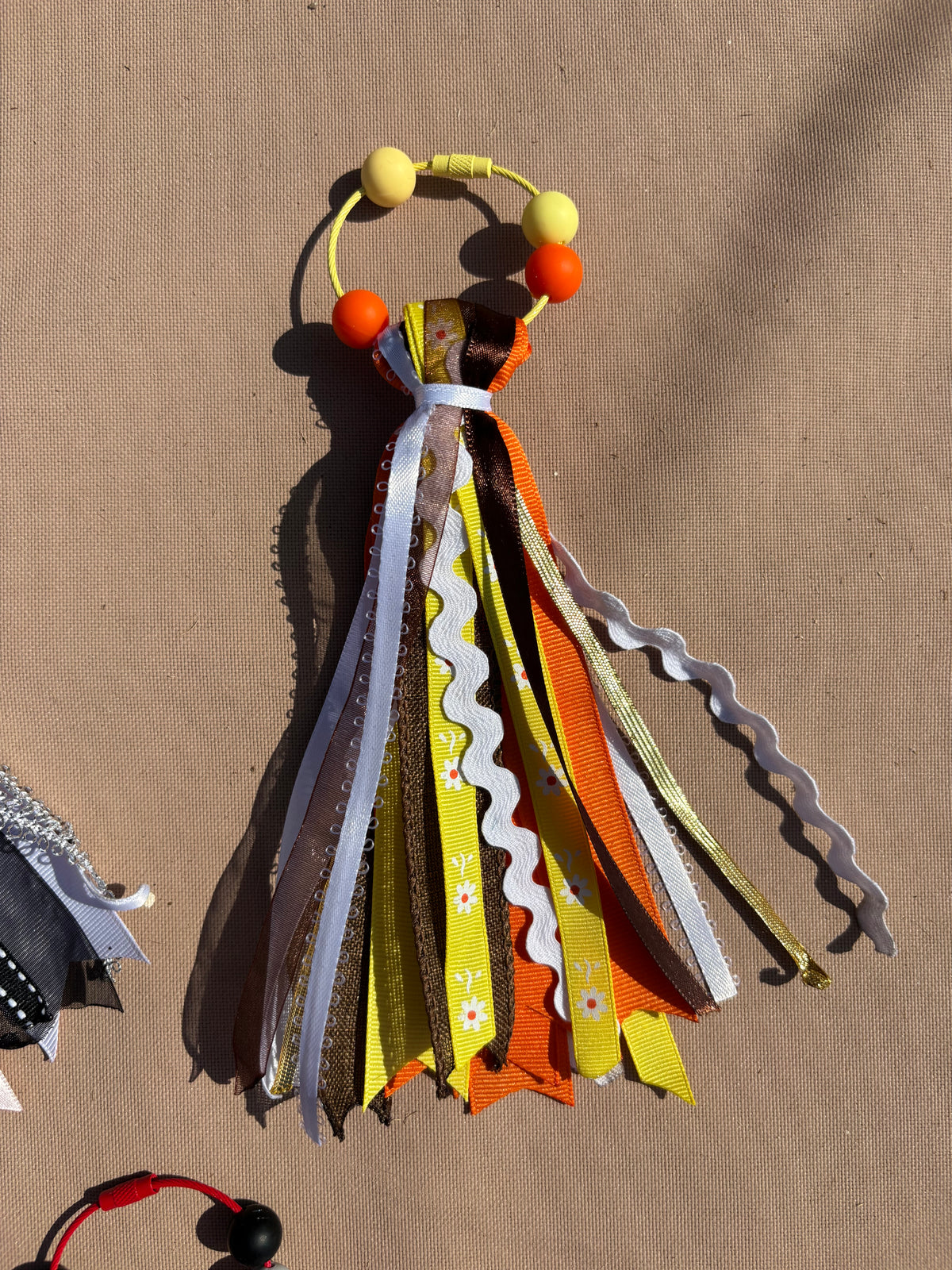 Yellow Daisy Ribbon Bag Charm
