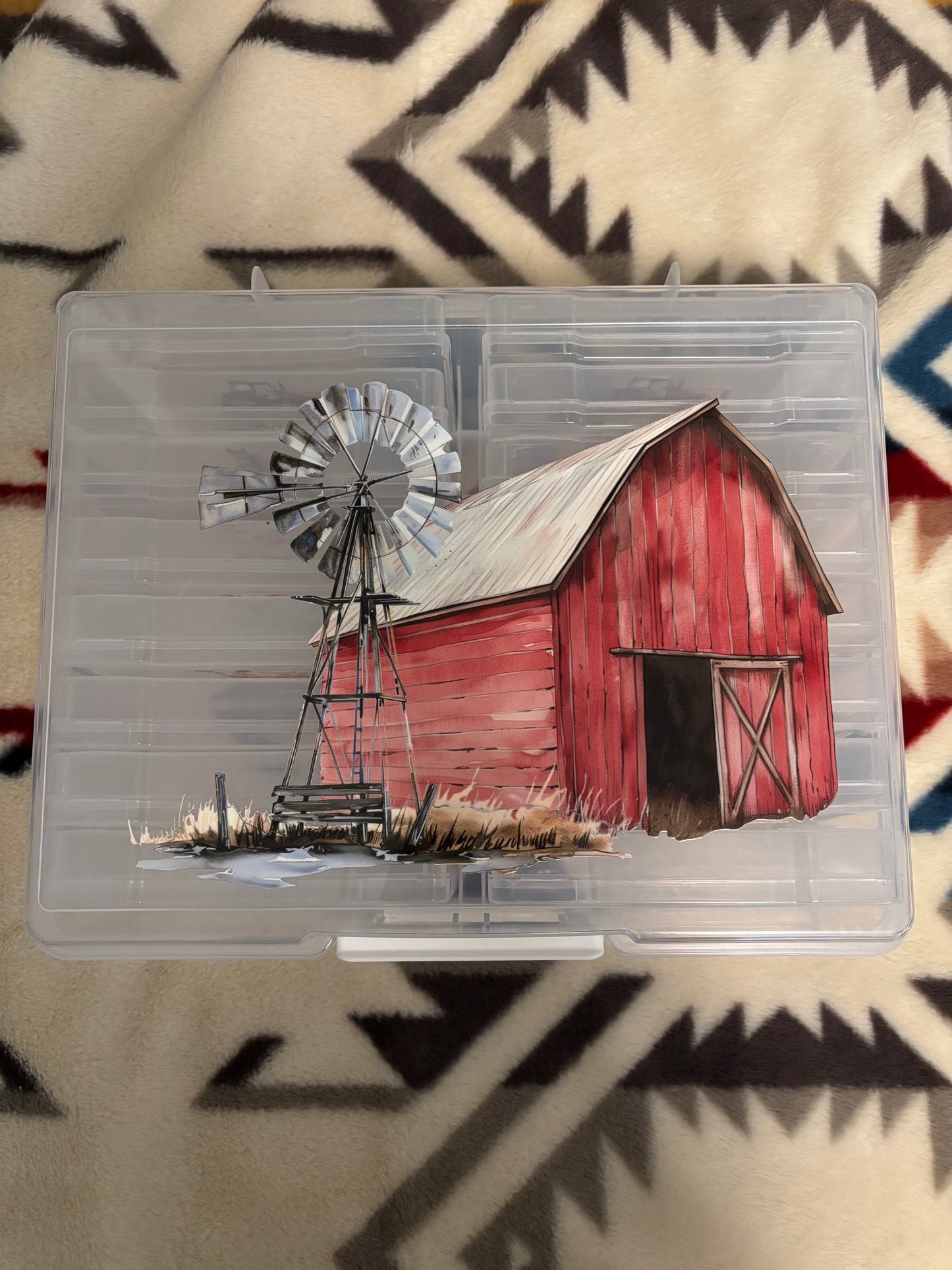 Watercolor Farm Life Photo Storage Box
