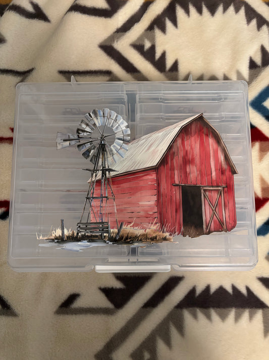 Watercolor Farm Life Photo Storage Box