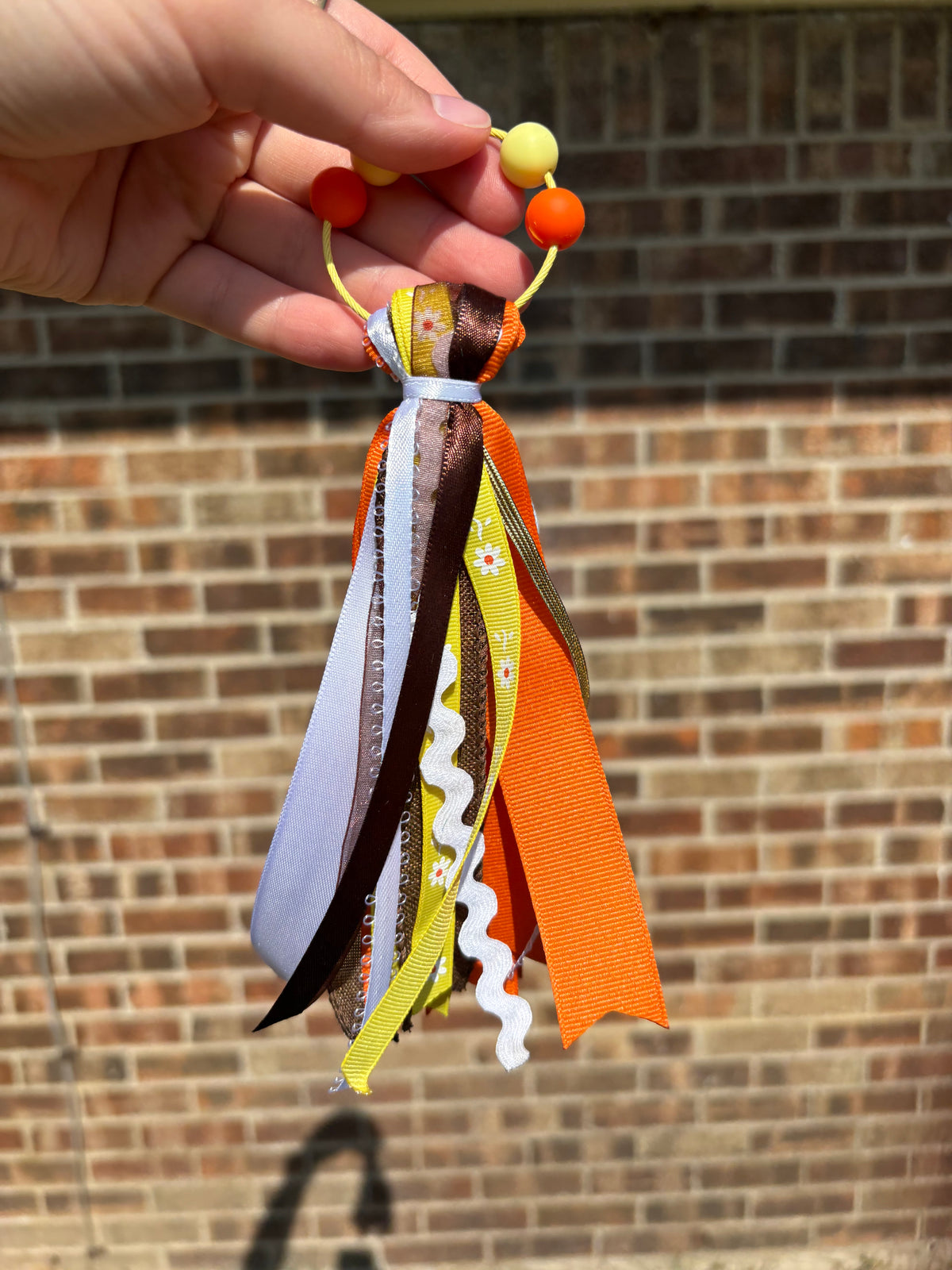 Yellow Daisy Ribbon Bag Charm