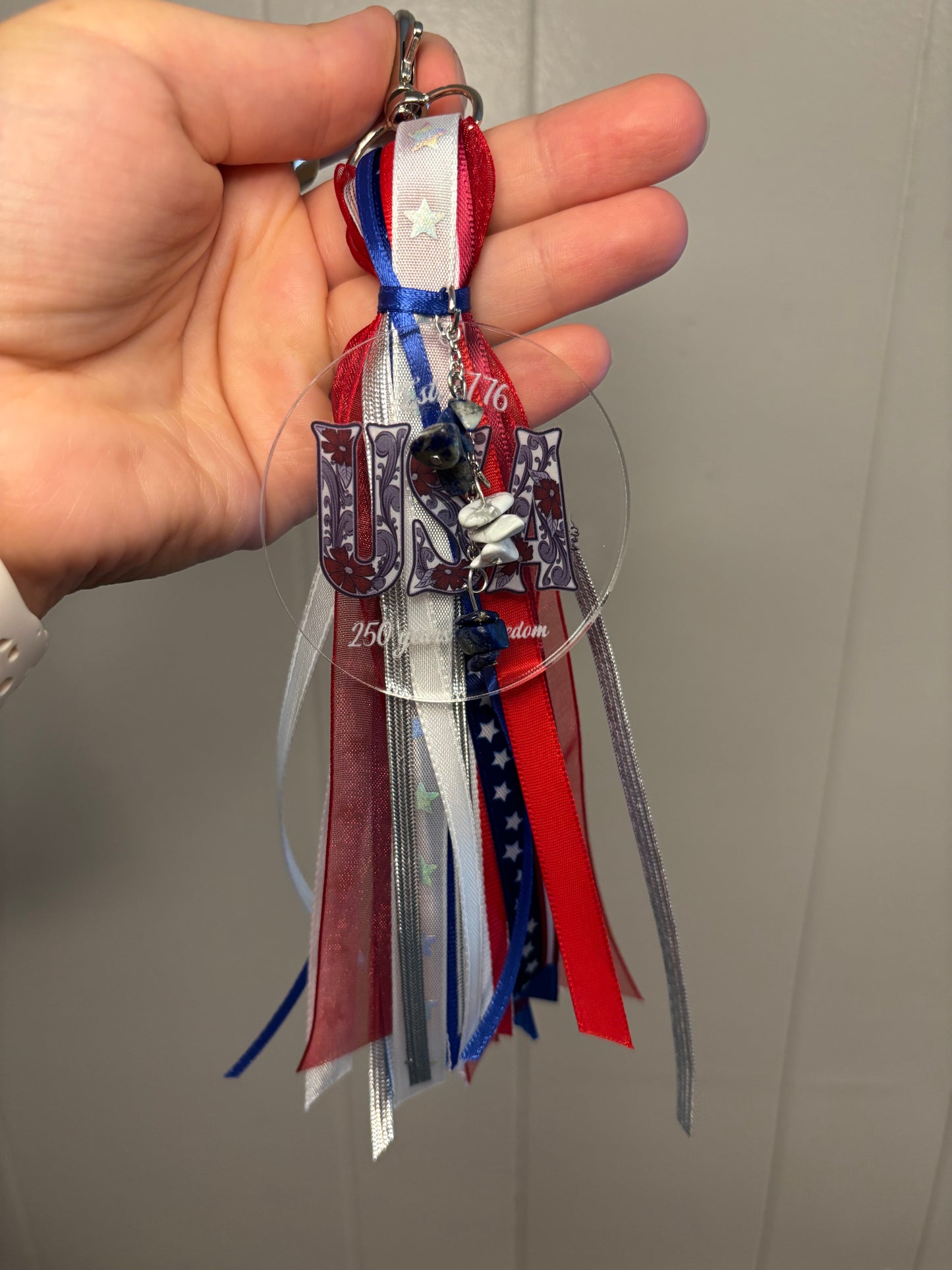 USA Ribbon Bag Charms