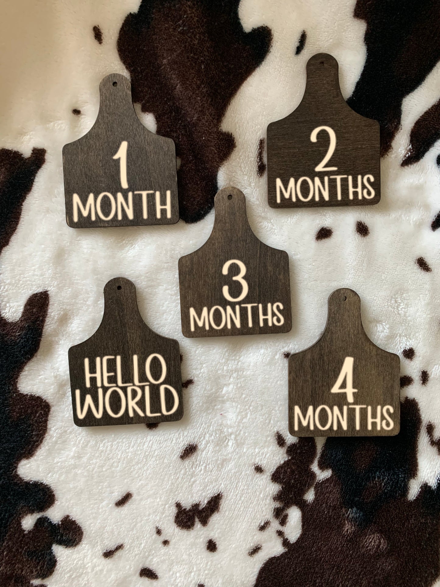 Cow Tag Milestone Photo Props Set