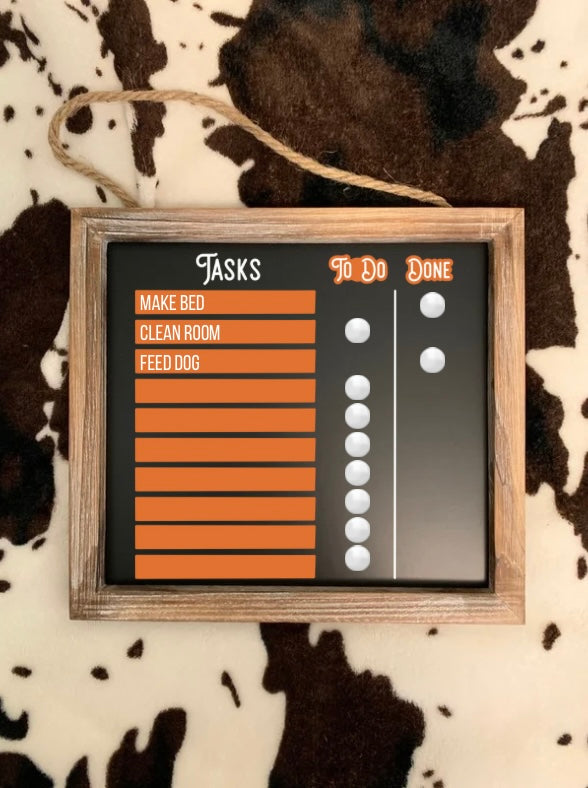 Chore Chart, Chalkboard Magnetic Hanging Sign