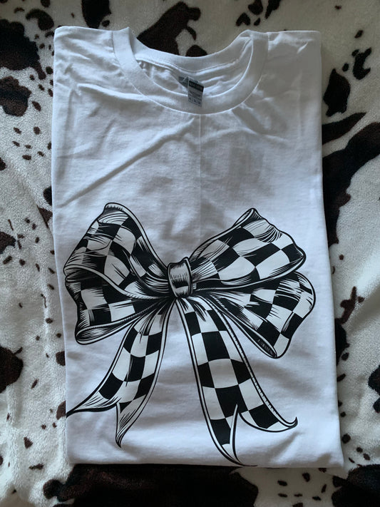 Checkered Bow Tee