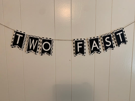 Two Fast Birthday Banner Garland