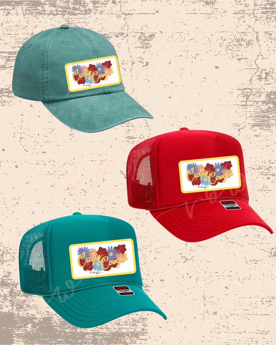 Crafty Cowgirl Leather Patch Hats