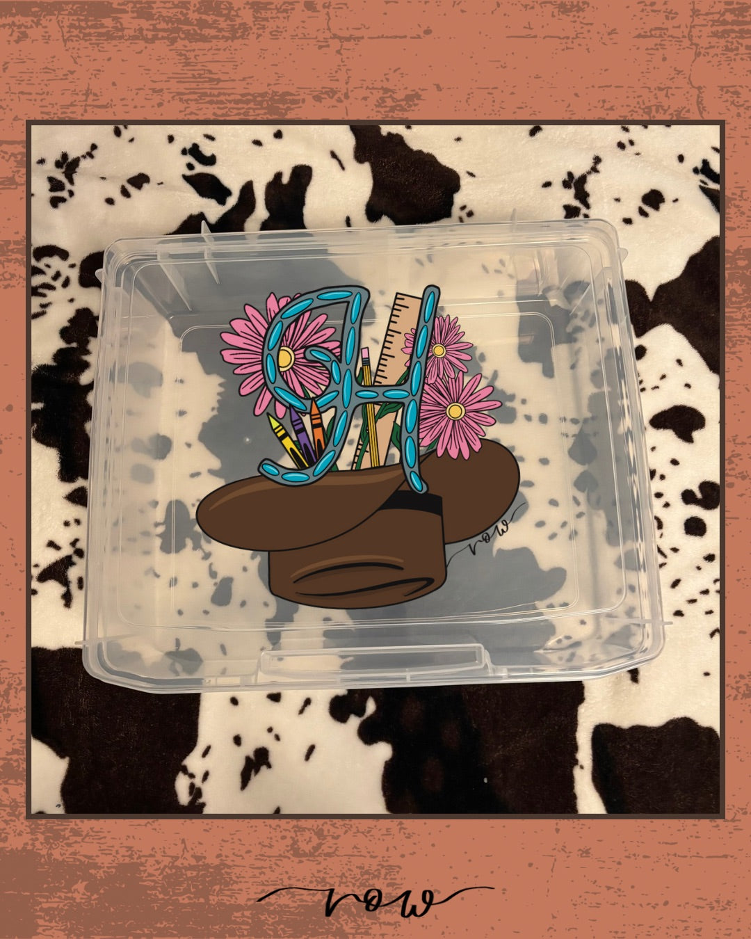 Western Monogram Art Storage Box