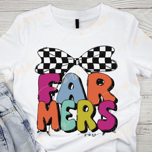 Farmers Checkered Bow Tshirt