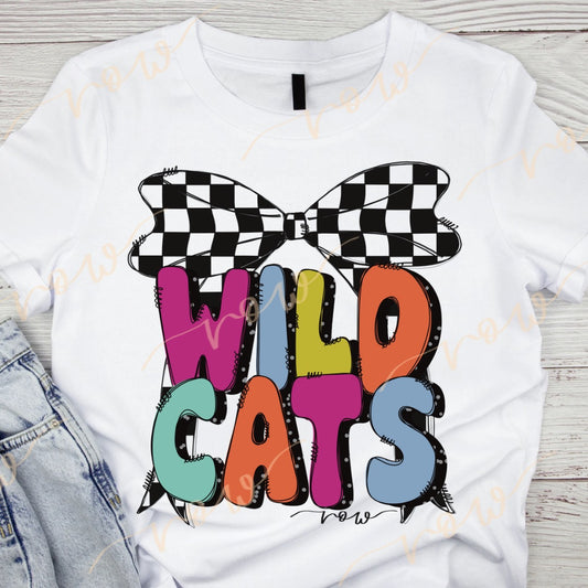 Wildcats Checkered Bow Tshirt