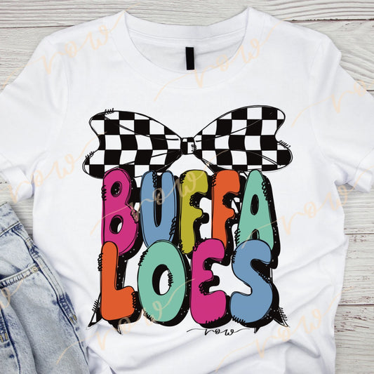 Buffaloes Checkered Bow Tshirt