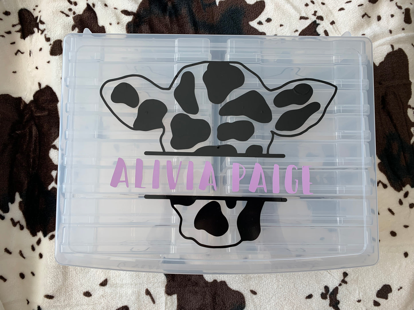 Cow Tag Photo Storage Box