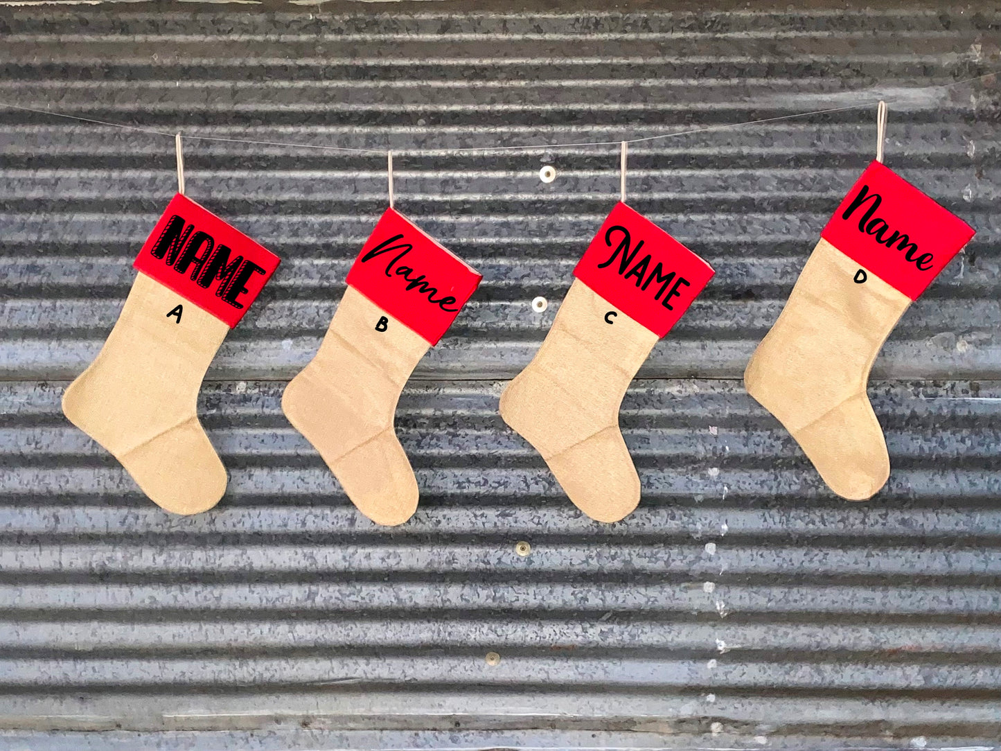 Burlap Christmas Stockings