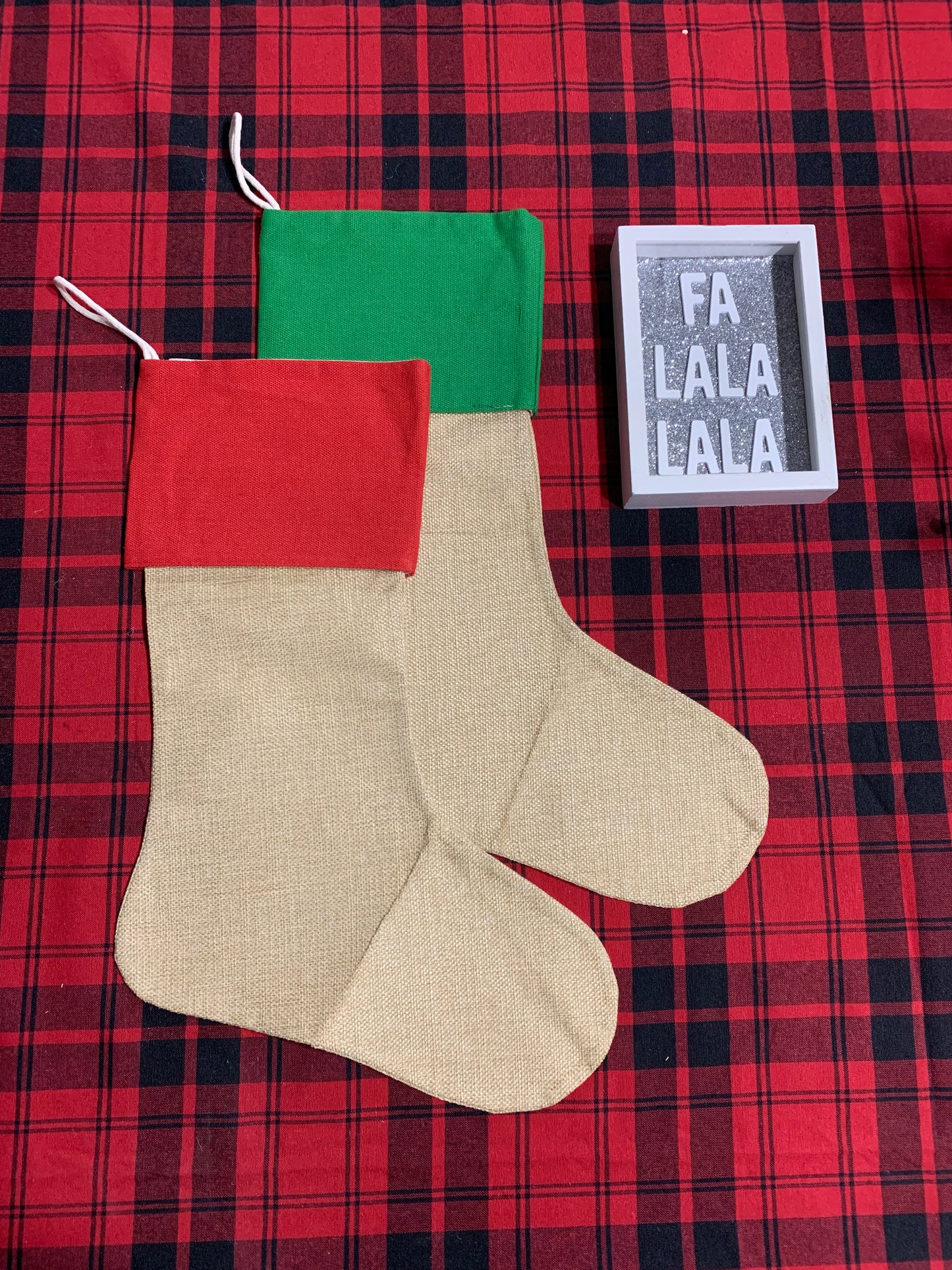 Burlap Christmas Stockings