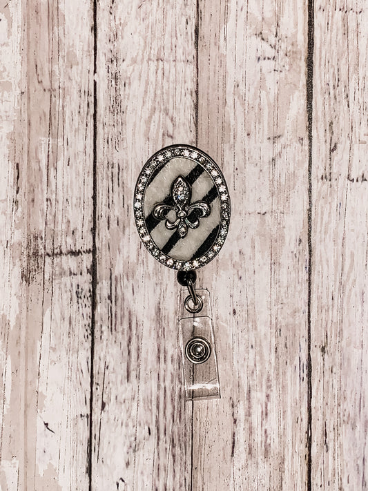 Zebra Rhinestone Badge Reel